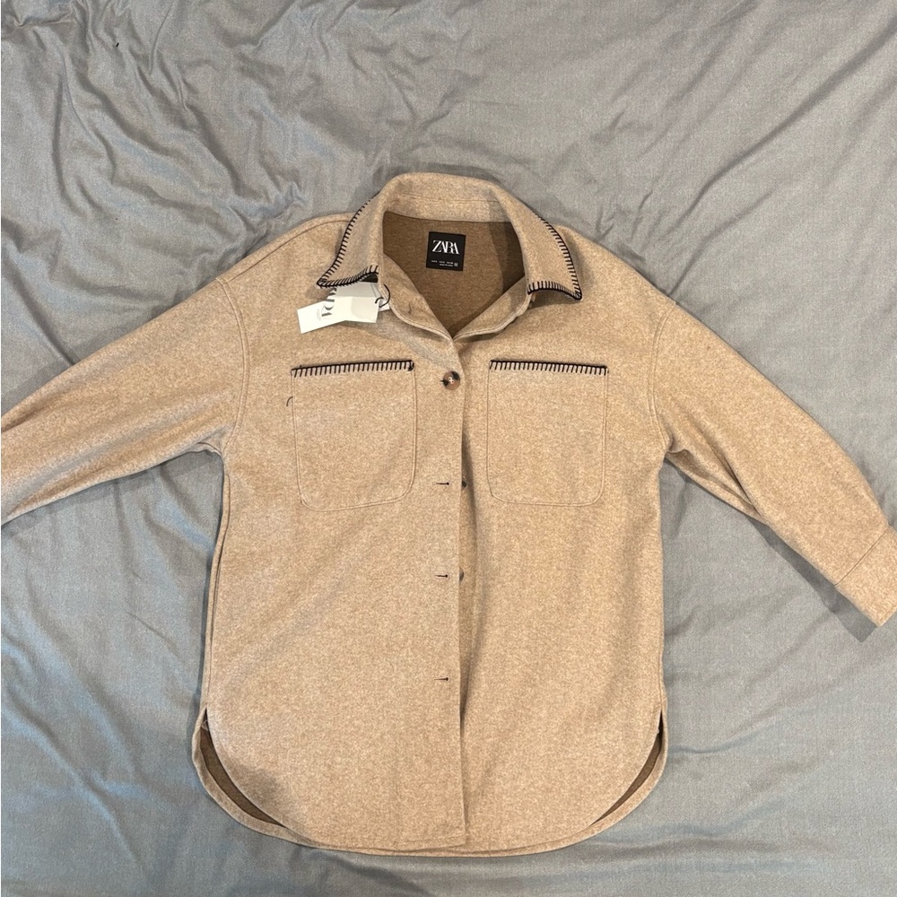 Zara Beige Wool-Blend Top